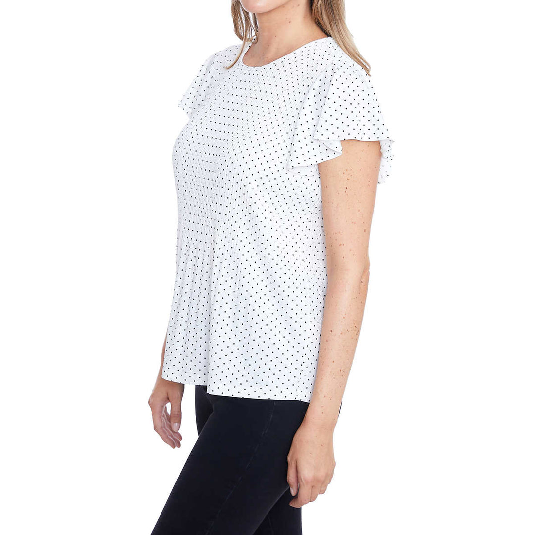 Philosophy - Pleated Top with Flowing Short Sleeves
