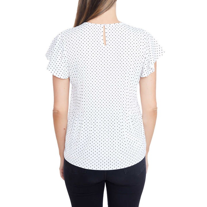 Philosophy - Pleated Top with Flowing Short Sleeves