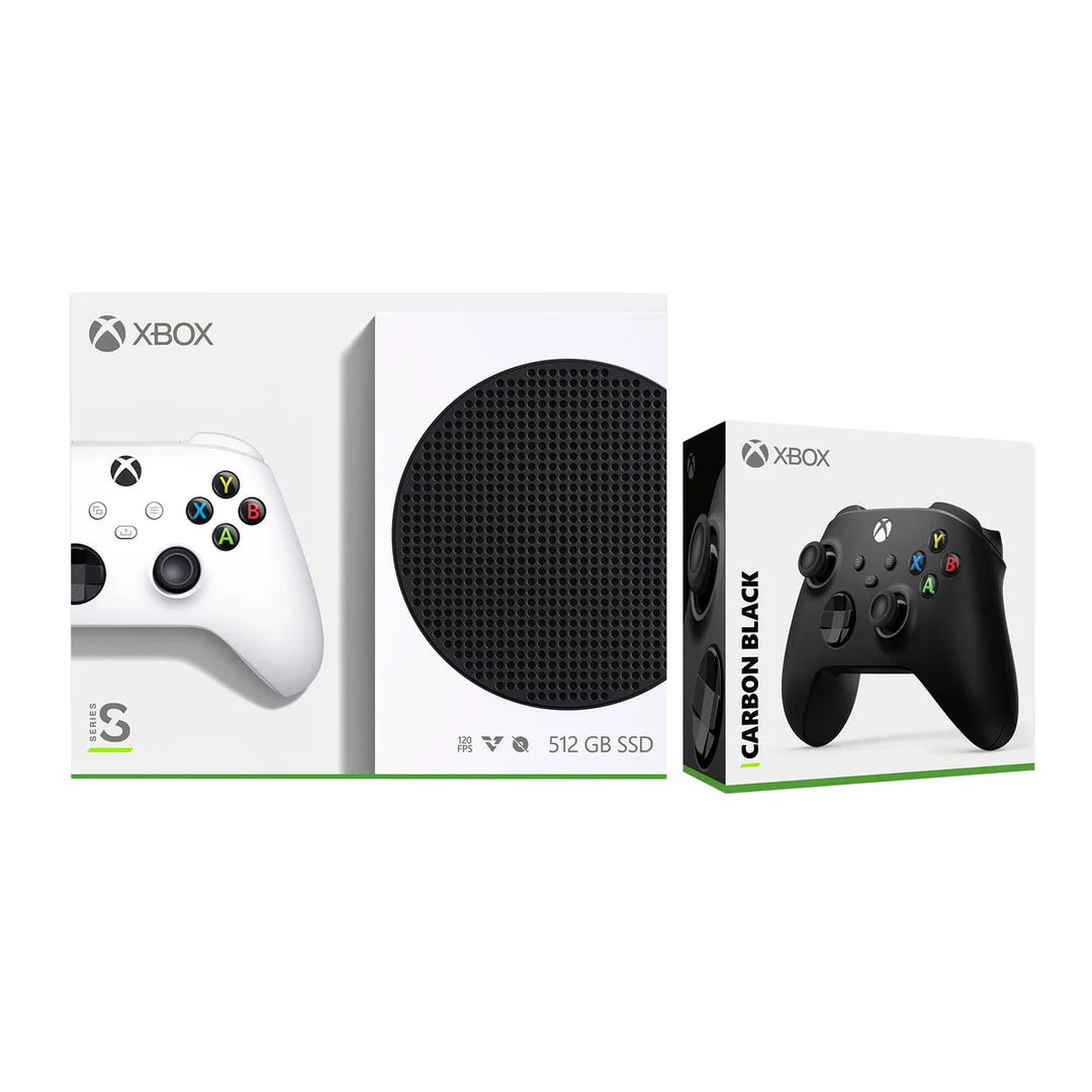 Xbox - White Console Series S 512 GB - Carbon Black Controller Included