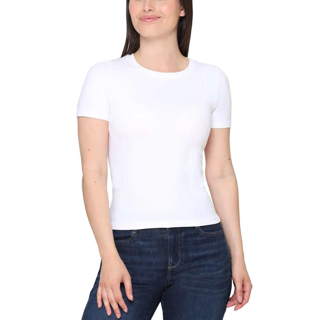Tahari - Chandail à manches courtes sans couture lisse, paquet de 2