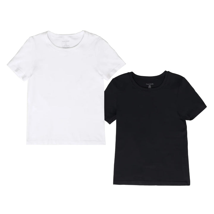 Tahari - Chandail à manches courtes sans couture lisse, paquet de 2