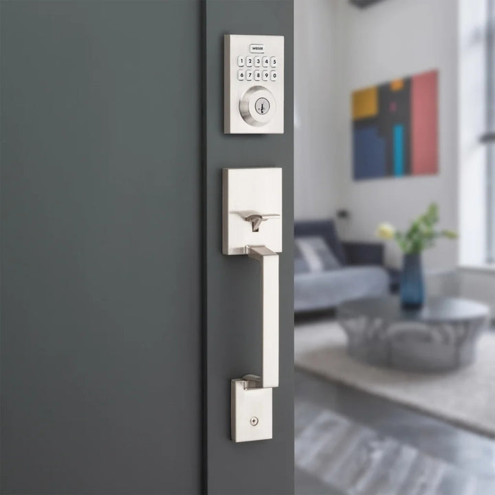 Weiser - Ensemble de serrure et poignée de porte d'entrée électrique