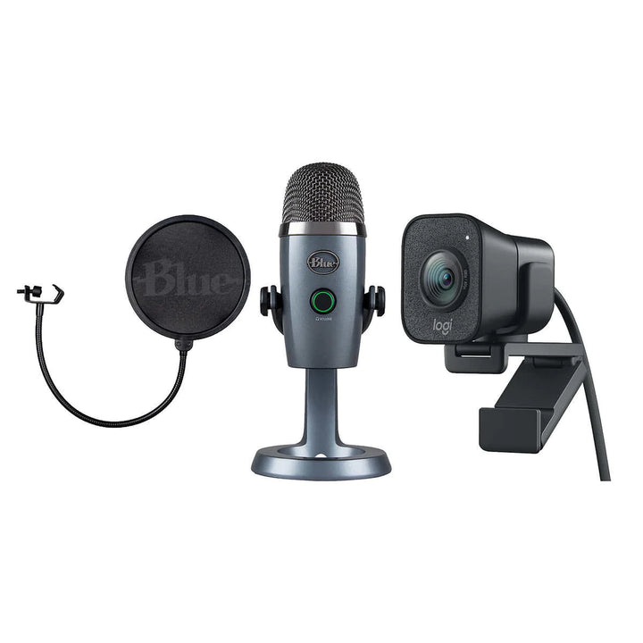 Logitech - Premium USB Microphone Yeti Nano - Ultimate Creator, Streamcam 1080p HD