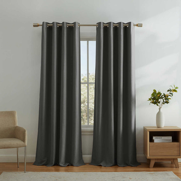 Silk Home Bon Luxe Varsity Collection 2-Piece Blackout Curtain Panel Set