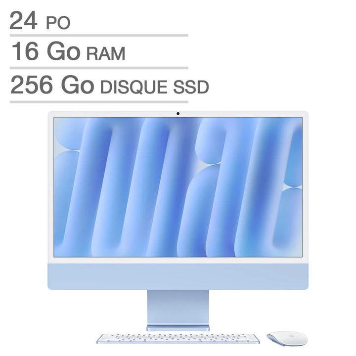 Apple - iMac de 24 po, puce M4 d’Apple, 16 Go RAM, 256 Go SSD, Français