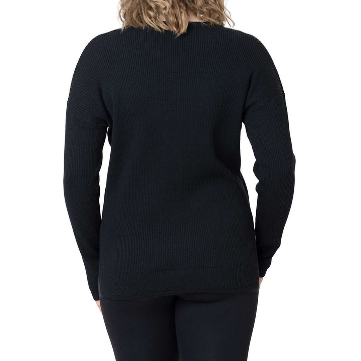 ELLE - Long Sleeve V-Neck Sweater
