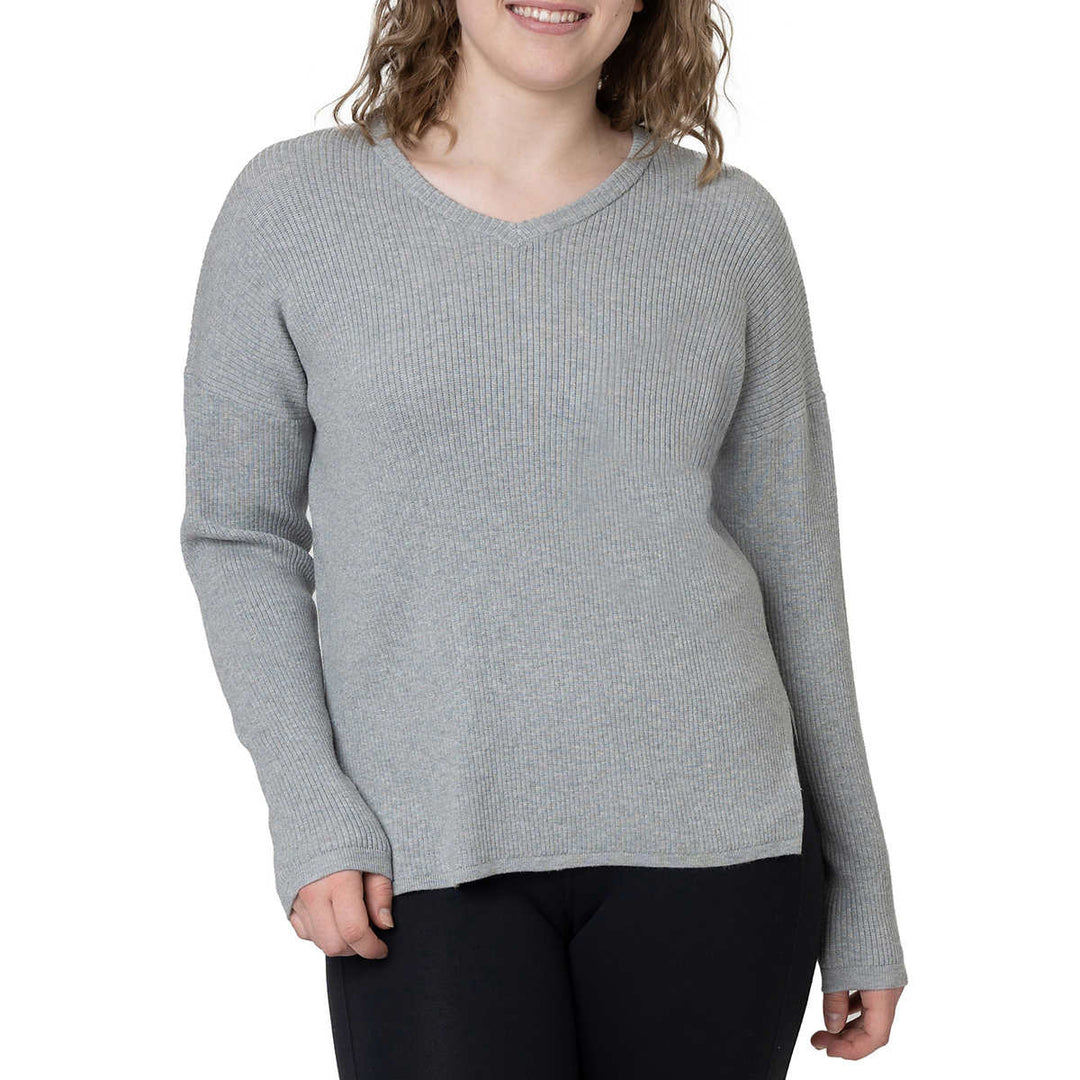ELLE - Long Sleeve V-Neck Sweater