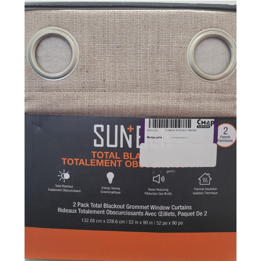 Sun+BLK - Ensemble de deux rideaux occultant