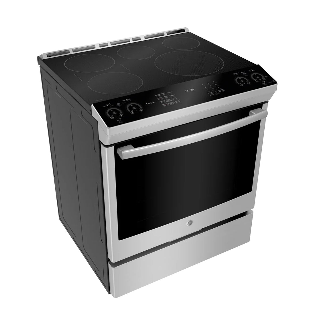 GE - 30" slide-in induction range, 5.3 cu ft