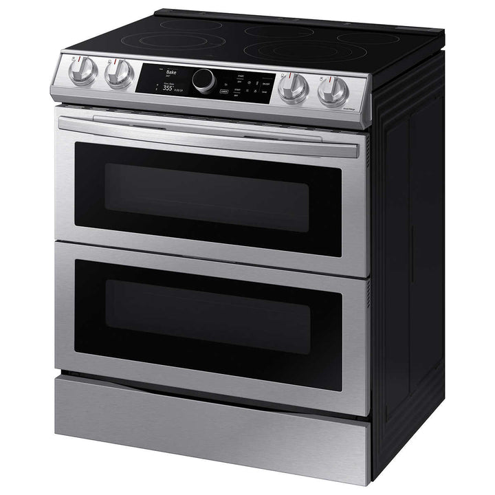 Samsung - 30" 6.3 Cu. Ft. Electric Range - Stainless Steel - Flex Duo - AirFryer 