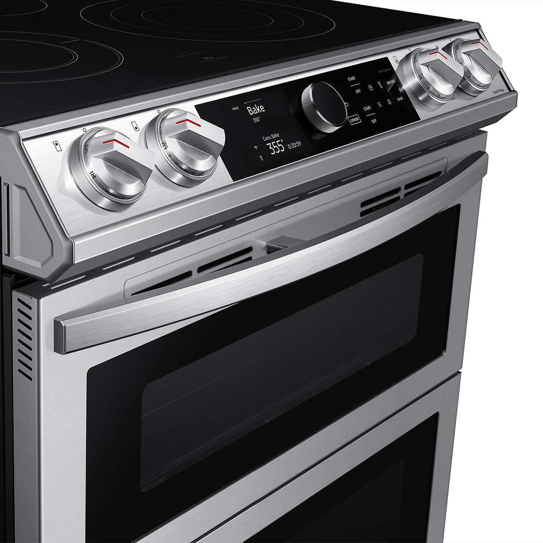 Samsung - 30" 6.3 Cu. Ft. Electric Range - Stainless Steel - Flex Duo - AirFryer 