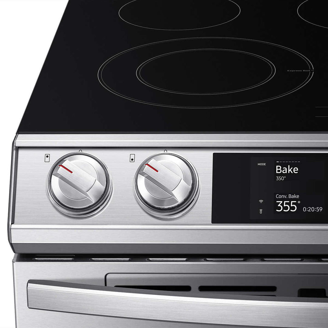 Samsung - 30" 6.3 Cu. Ft. Electric Range - Stainless Steel - Flex Duo - AirFryer 