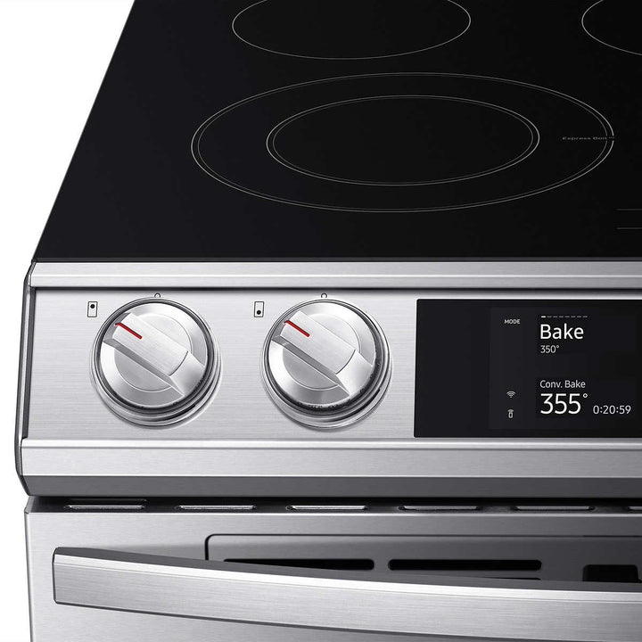 Samsung - 30" 6.3 Cu. Ft. Electric Range - Stainless Steel - Flex Duo - AirFryer 