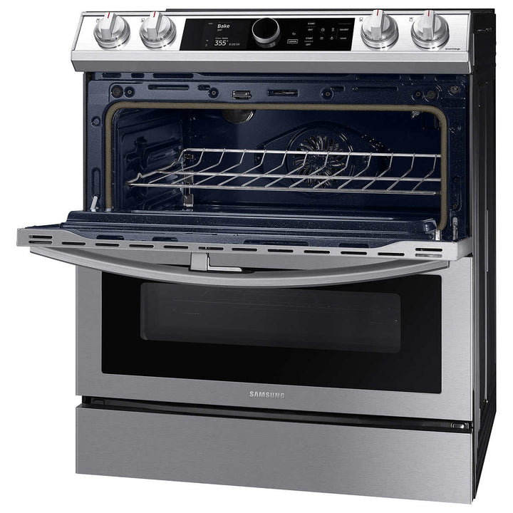 Samsung - 30" 6.3 Cu. Ft. Electric Range - Stainless Steel - Flex Duo - AirFryer 