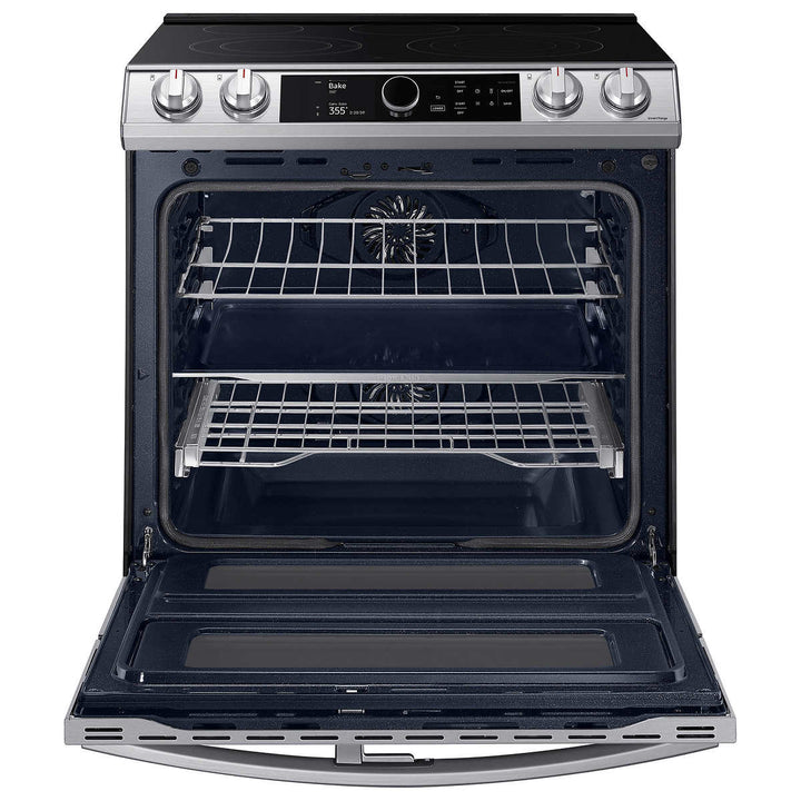 Samsung - 30" 6.3 Cu. Ft. Electric Range - Stainless Steel - Flex Duo - AirFryer 