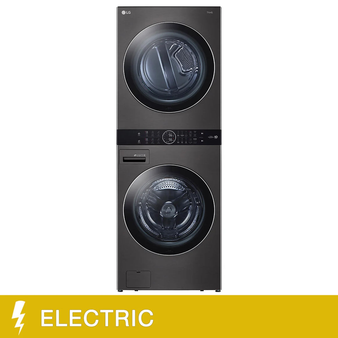 LG - Laveuse-sécheuse à chargement frontal, avec laveuse à vapeur de 5,2 pi³ et sécheuse à vapeur électrique de 7,4 pi³