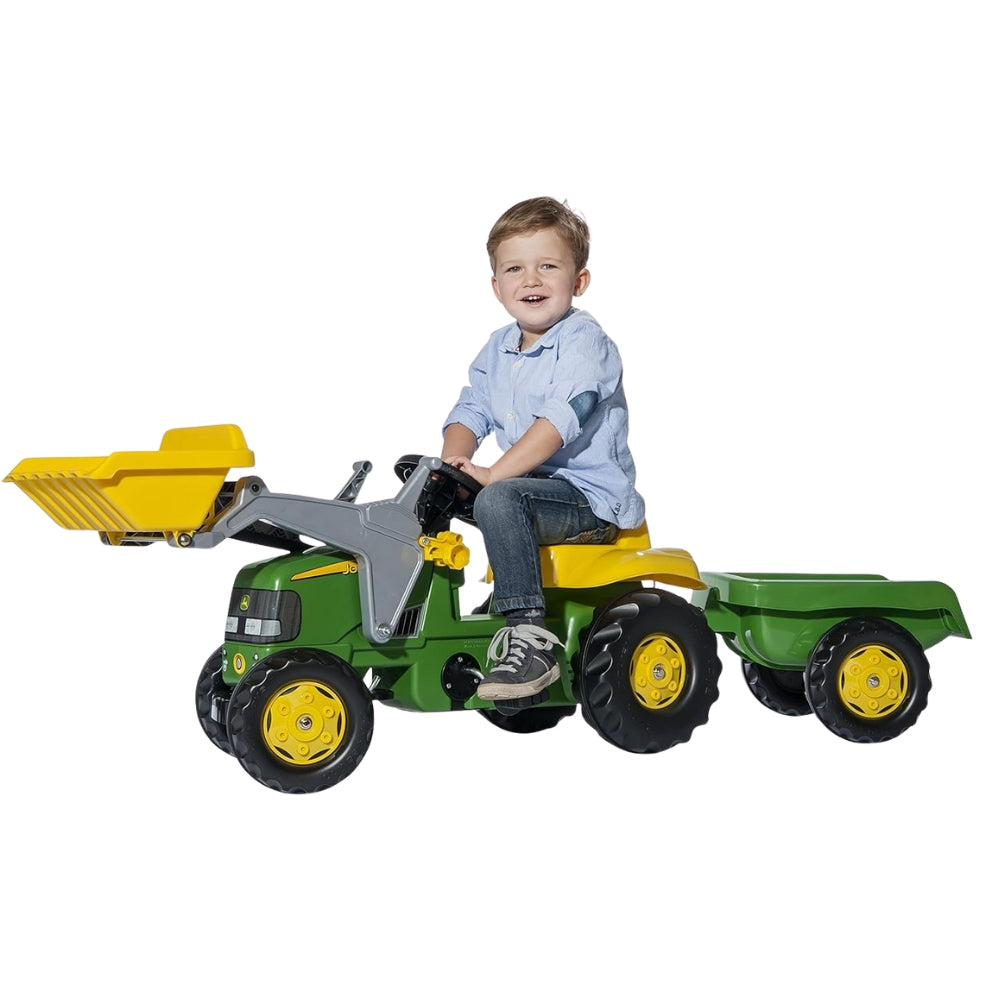 John Deere - Ride-On Tractor with Loader and Removable Trailer