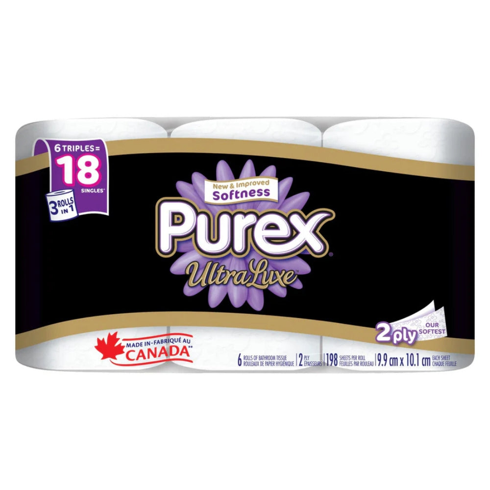 Purex - Papier toilette Ultraluxe double épaisseur, paquet de 6