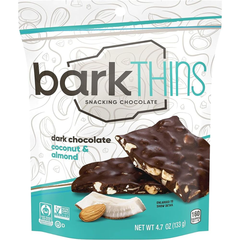 Barkthins -  Noix de coco grillée au chocolat noir avec amandes