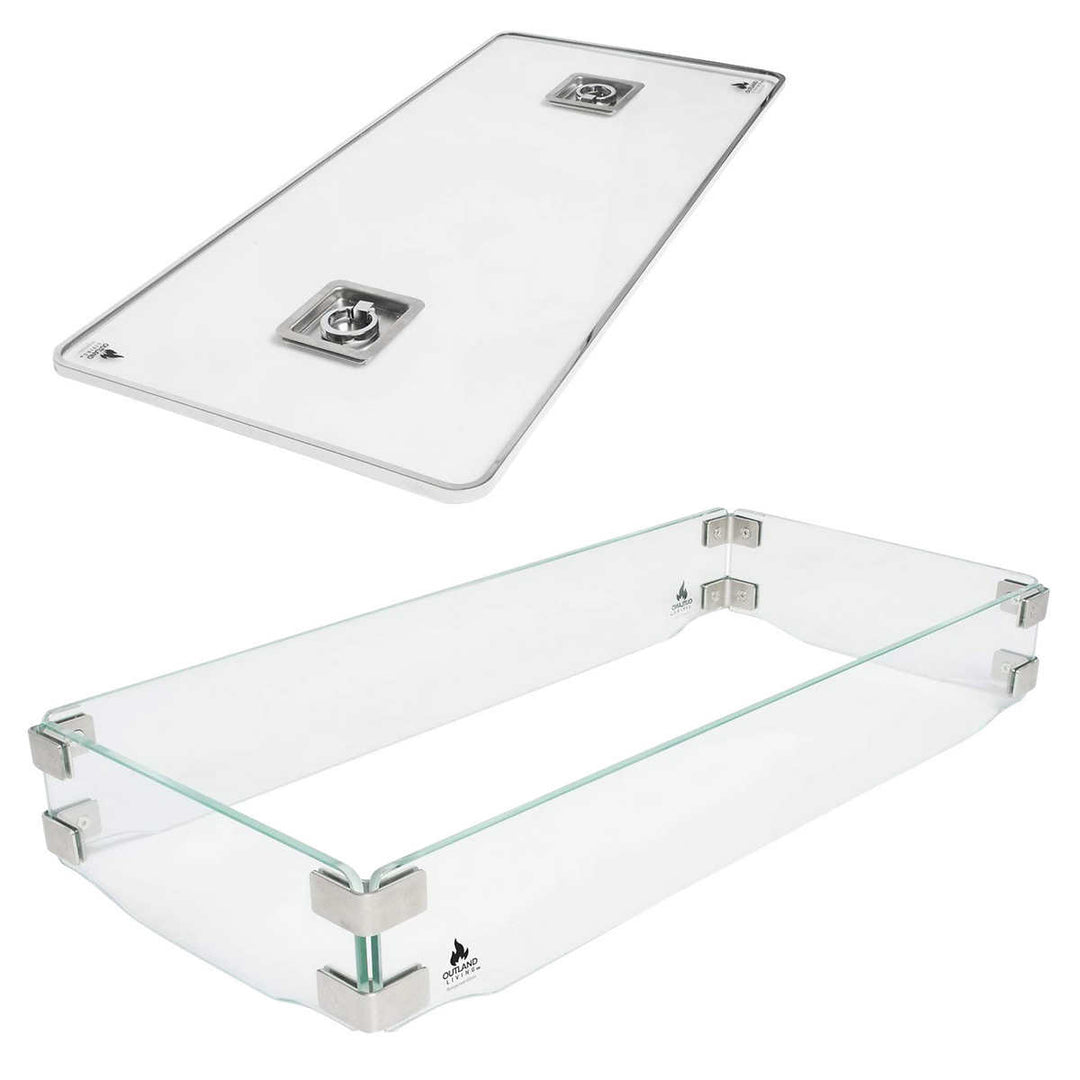 Outland - Ensemble de pare-vent 2 pièces pour table-braséro