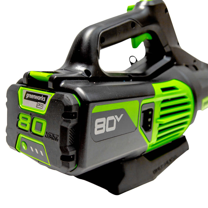 Greenworks Pro - Souffleur axial 80 V, batterie 2,0 AH et chargeur rapide inclus